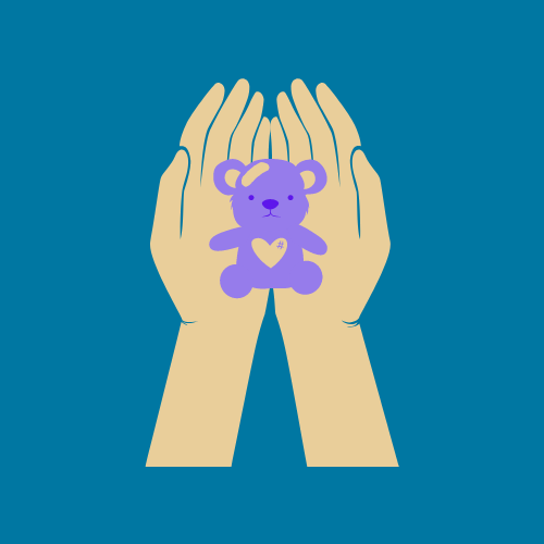hands holding teddy bear